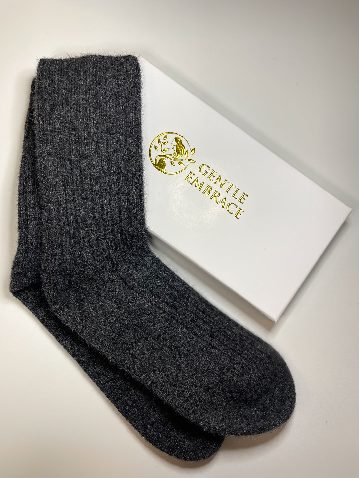 Cashmere Wool-Blend Socks – Brown, Light Grey, and Charcoal