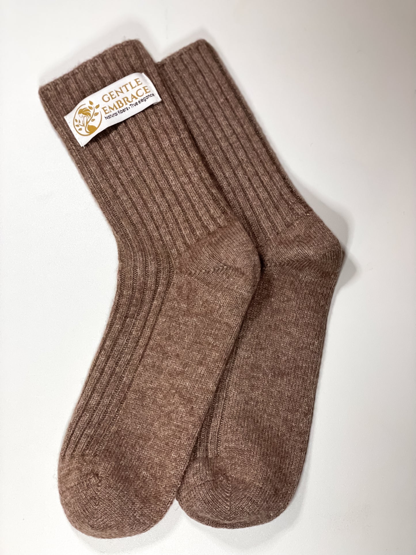 Cashmere Wool-Blend Socks – Brown, Light Grey, and Charcoal