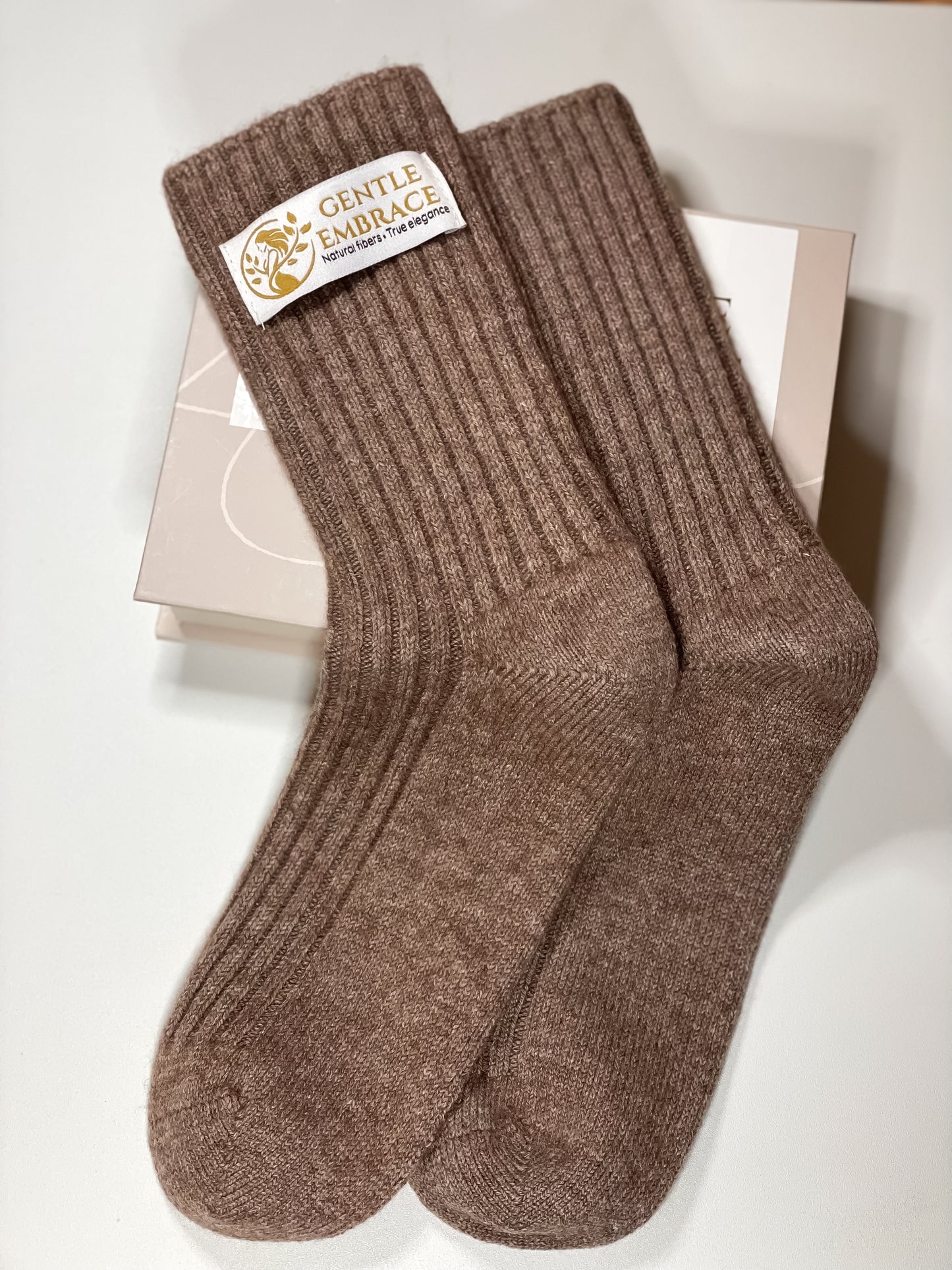 Cashmere Wool-Blend Socks – Brown, Light Grey, and Charcoal