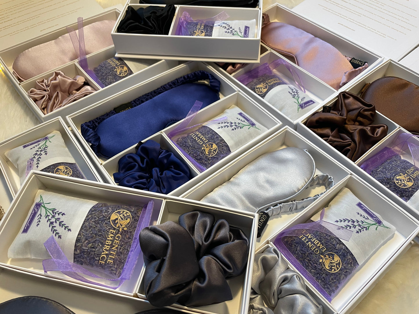 Silk Eye Mask, Silk Scrunchie & Lavender Sachet