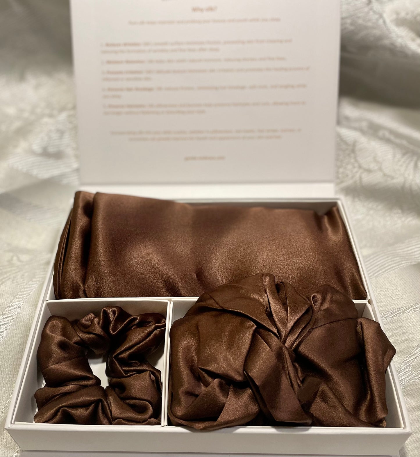 Silk Pillowcase, Silk Bonnet & Silk Scrunchie