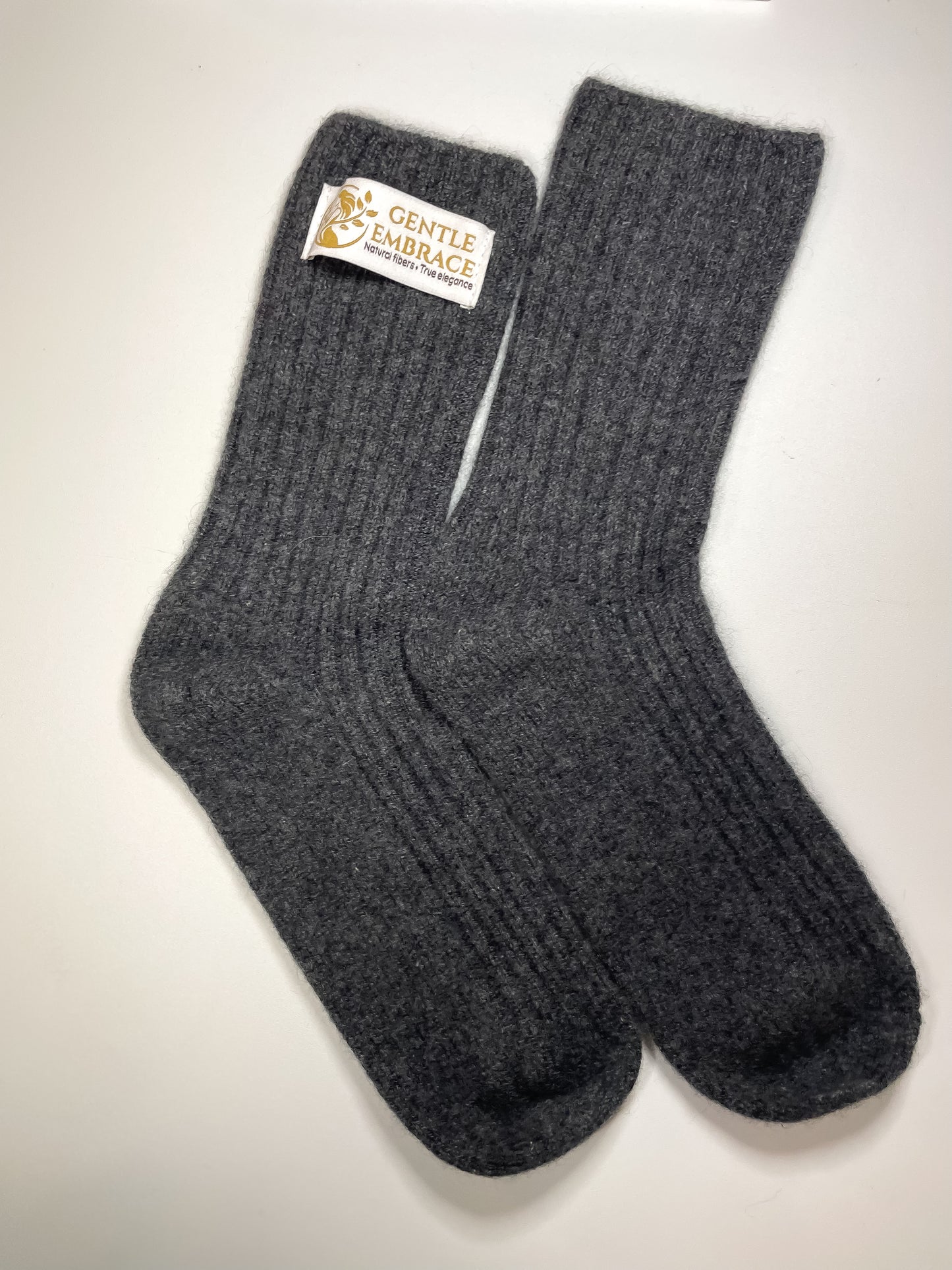 Cashmere Wool-Blend Socks – Brown, Light Grey, and Charcoal