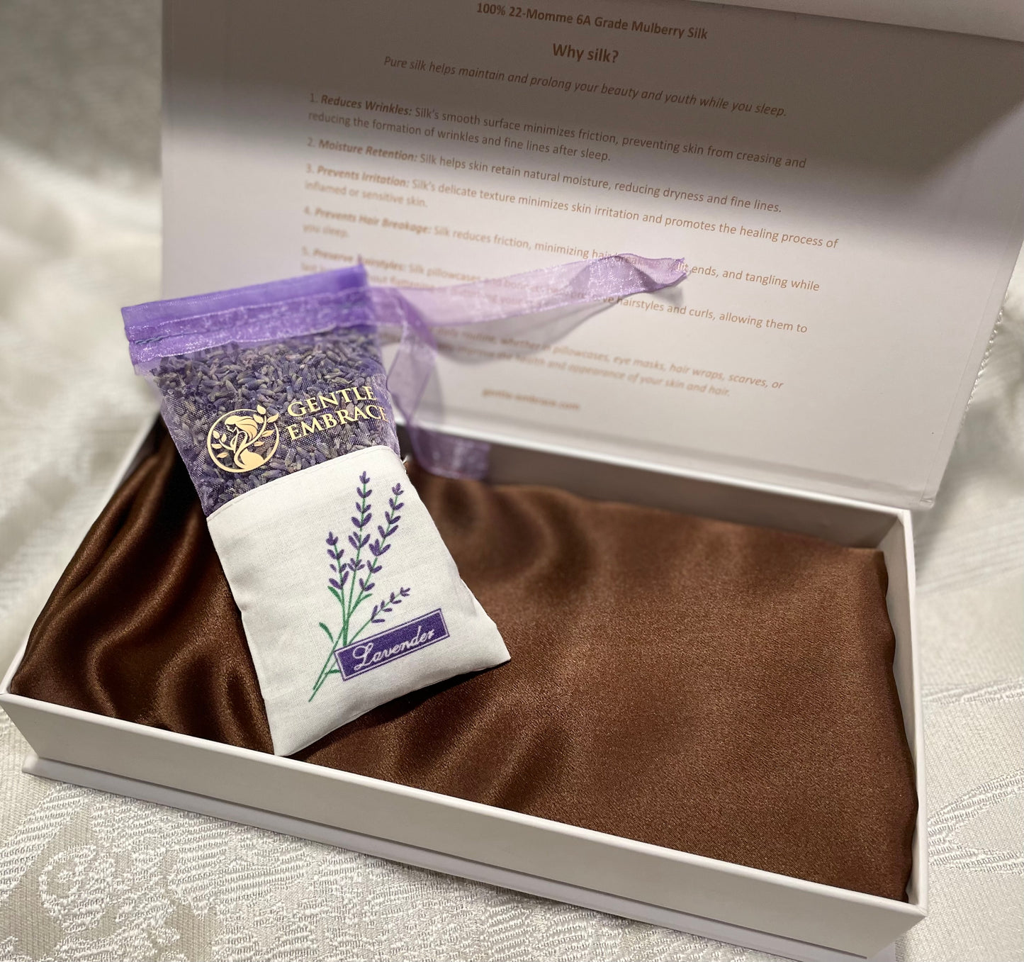 The Tranquil Silk & Lavender Sleep Set (Silk Pillowcase & Lavender Sachet)