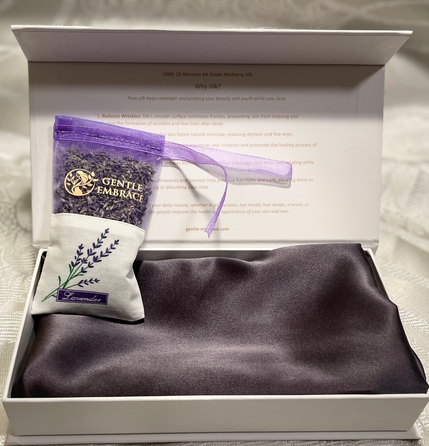 The Tranquil Silk & Lavender Sleep Set (Silk Pillowcase & Lavender Sachet)