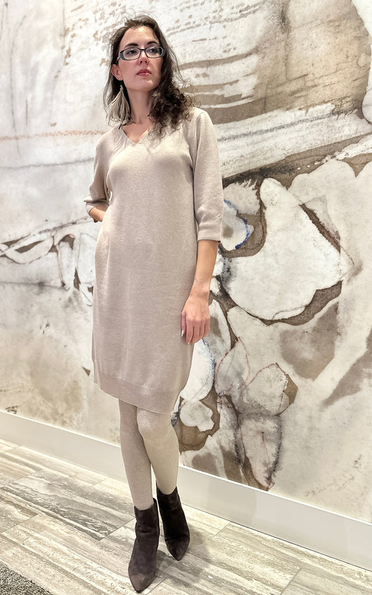 Luxe Essential Cashmere Light Latte Dress