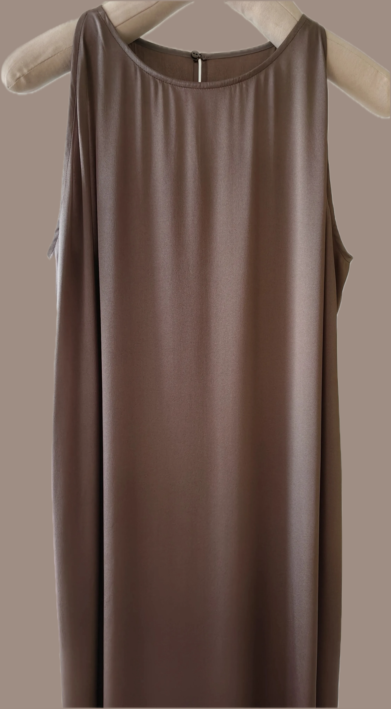 Elegant Metallic Purple Taupe Full-length Silk Dress