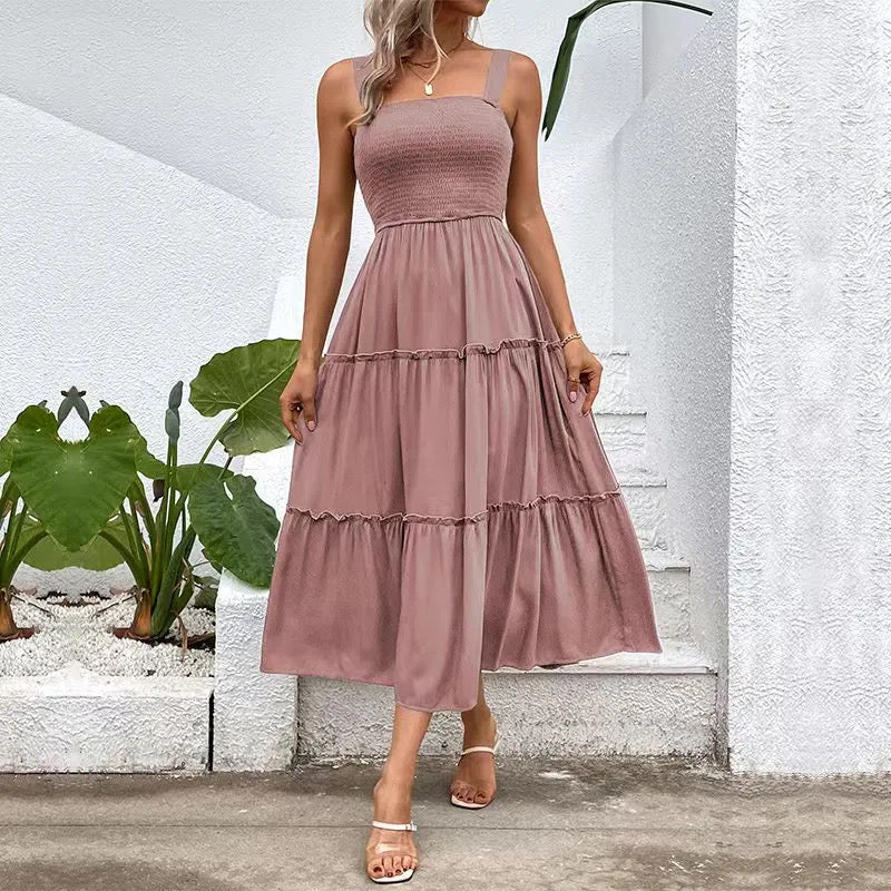 Wine Red Midi Sundress