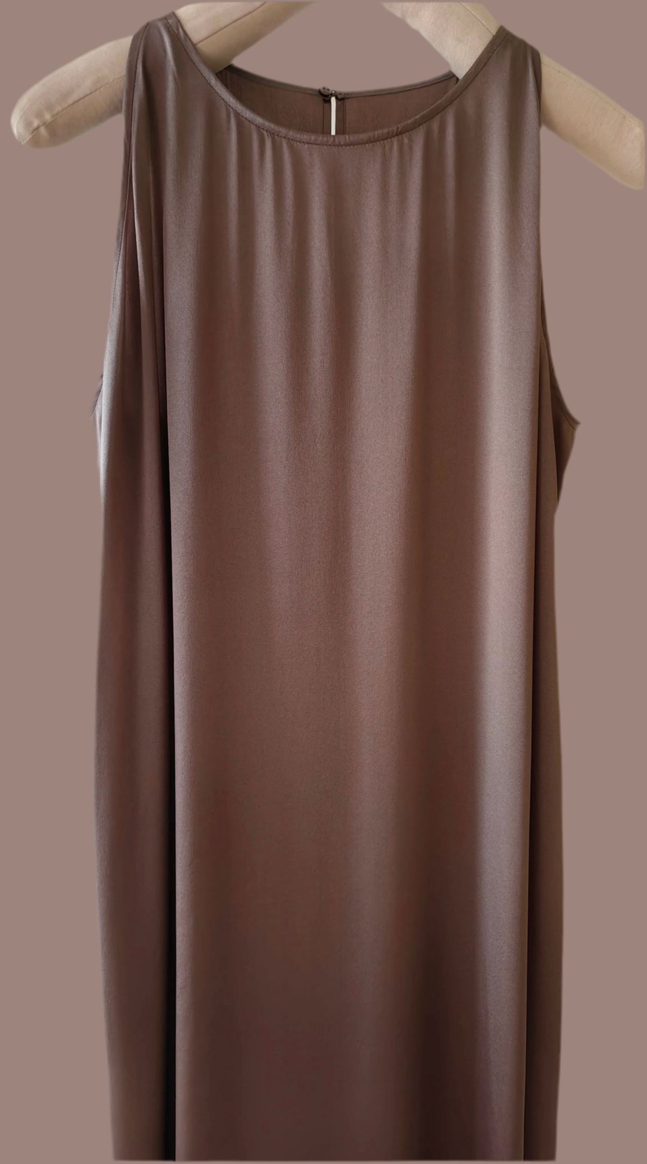 Elegant Rose Taupe Full-length Silk Dress