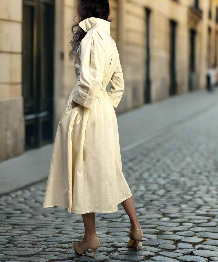 Classic Cotton Beige Dress