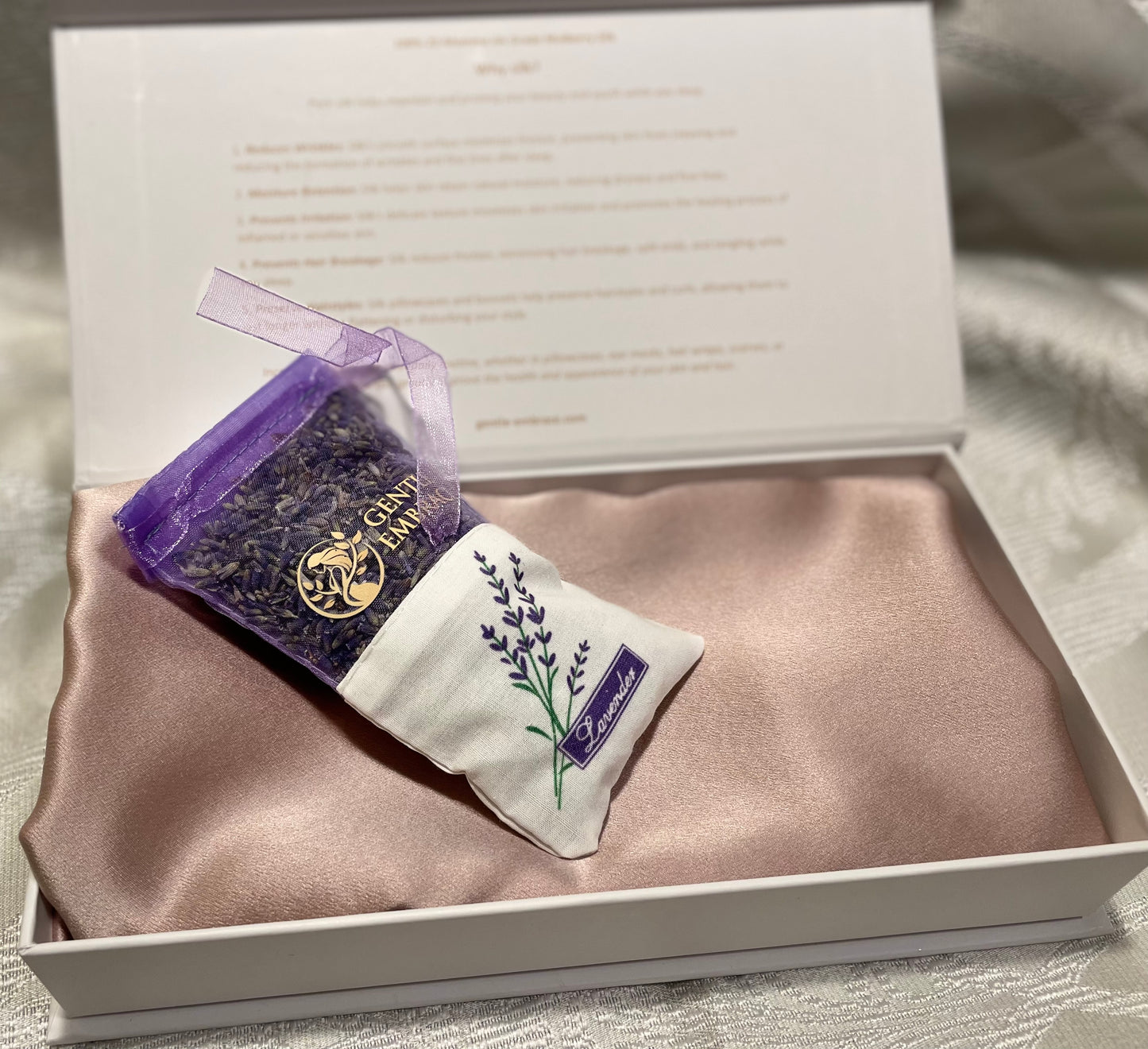 The Tranquil Silk & Lavender Sleep Set (Silk Pillowcase & Lavender Sachet)