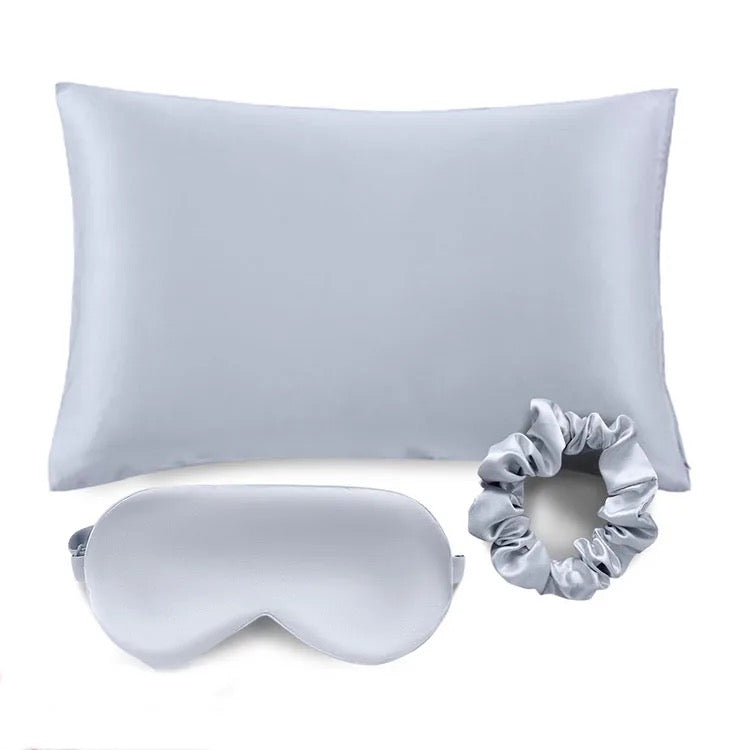 The Luxe Slumber Set: Ultimate Silk Sleep Essentials (Silk Pillowcase, Silk Eye Mask & Silk Scrunchie)