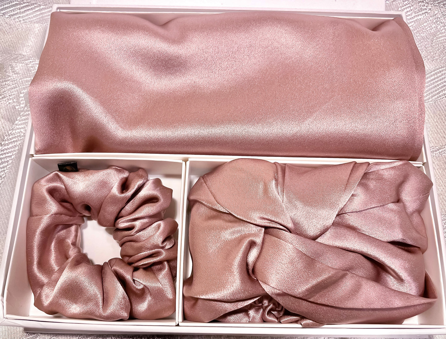 The Serenity Silk Sleep Set (Silk Pillowcase, Silk Bonnet & Silk Scrunchie)