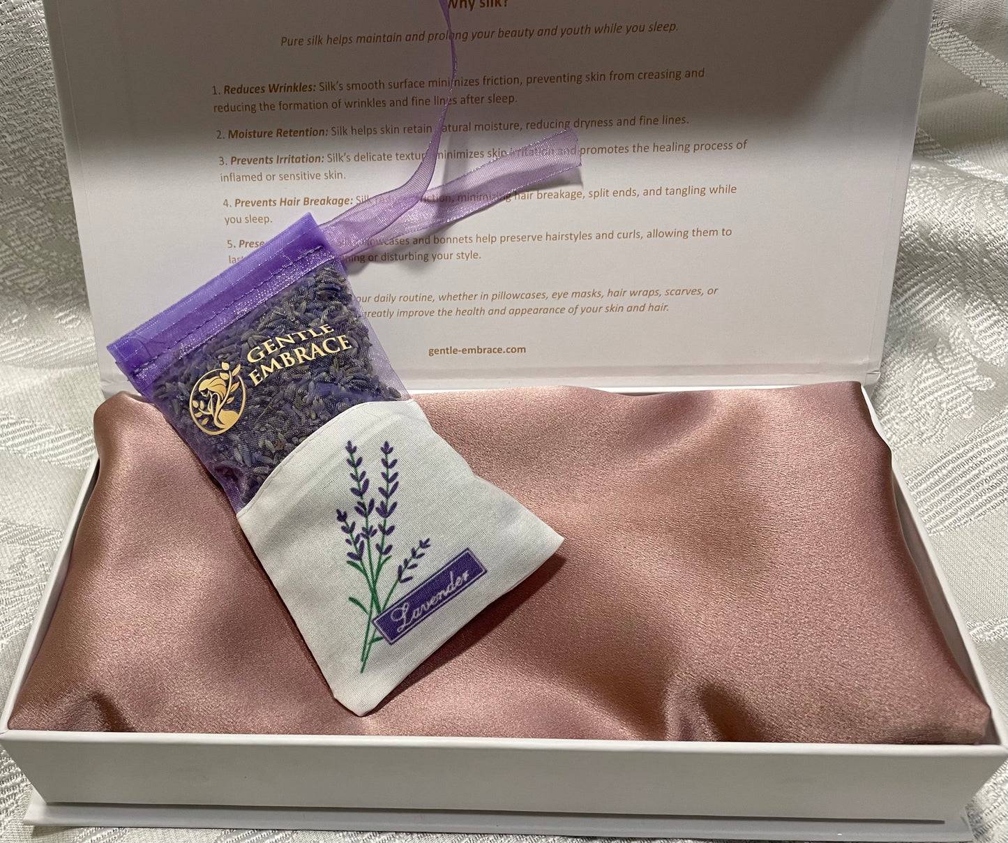 The Tranquil Silk & Lavender Sleep Set (Silk Pillowcase & Lavender Sachet)