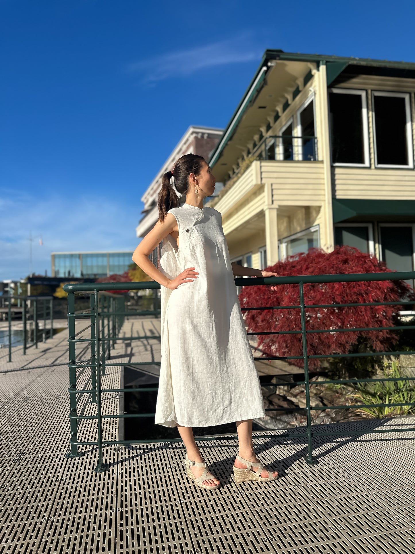 Cotton/Ramie Oriental Style Dress