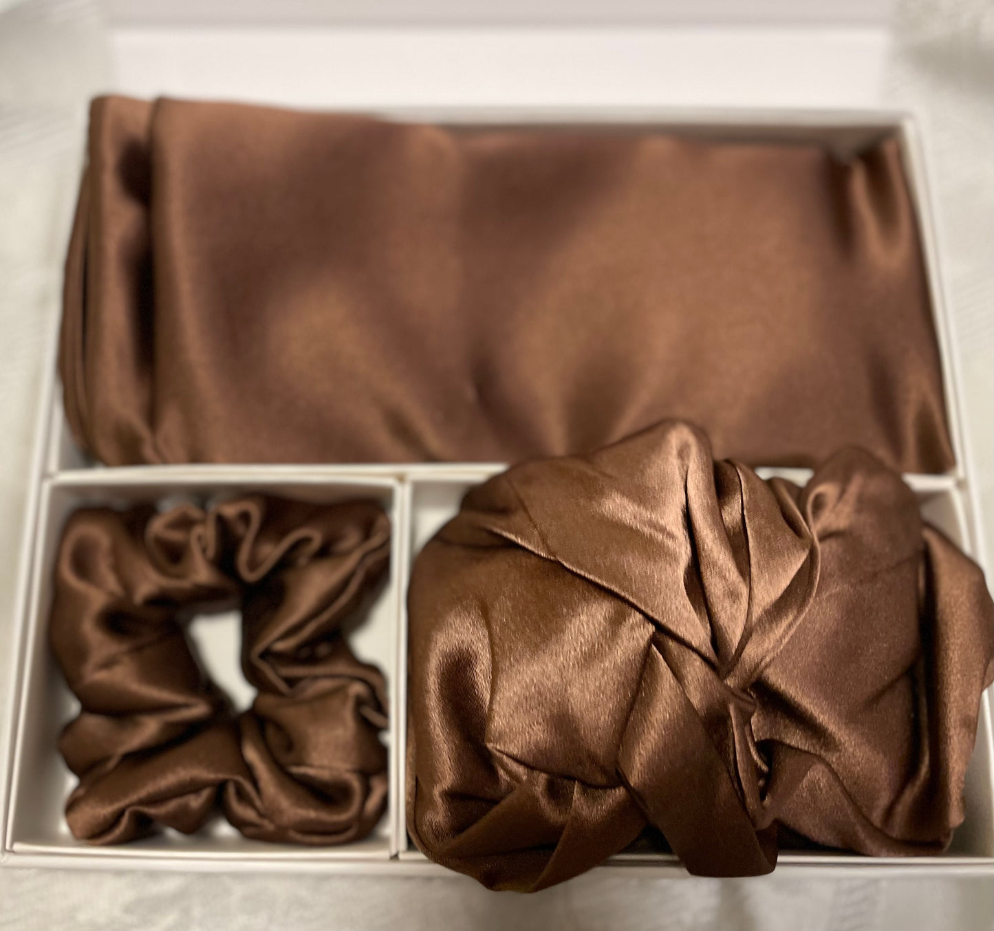 The Serenity Silk Sleep Set (Silk Pillowcase, Silk Bonnet & Silk Scrunchie)