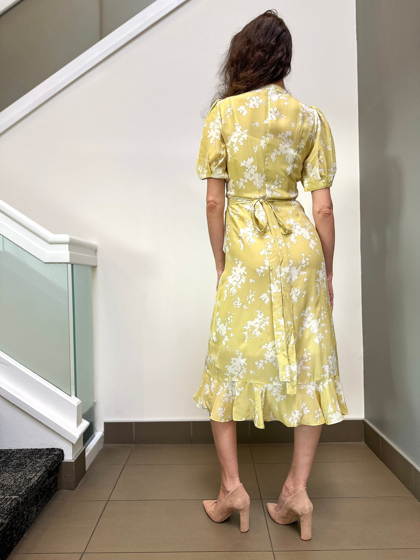 Floral Radiance Silk Wrap Dress