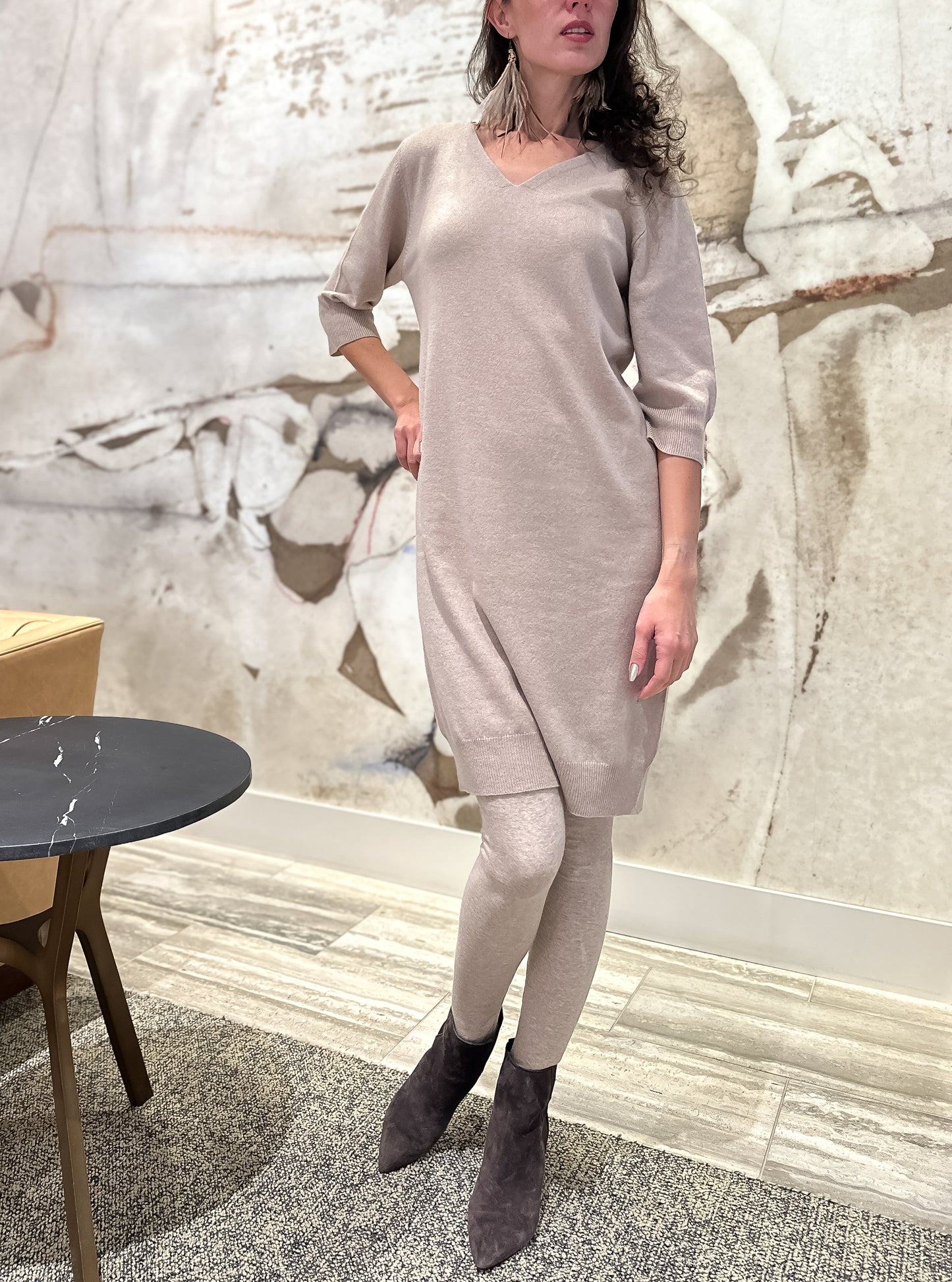 Luxe Essential Cashmere Light Latte Dress